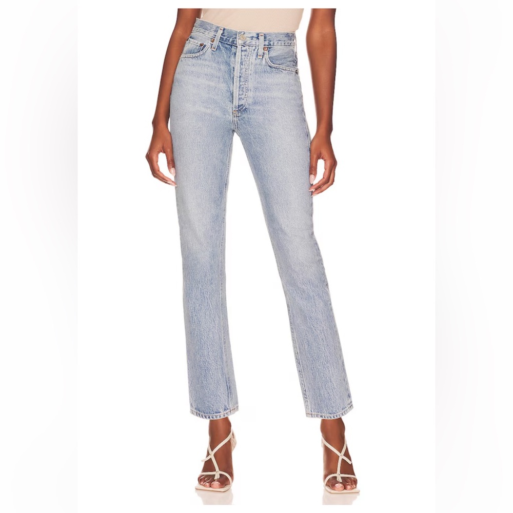 AGOLDE Riley High Rise Straight Crop Jeans